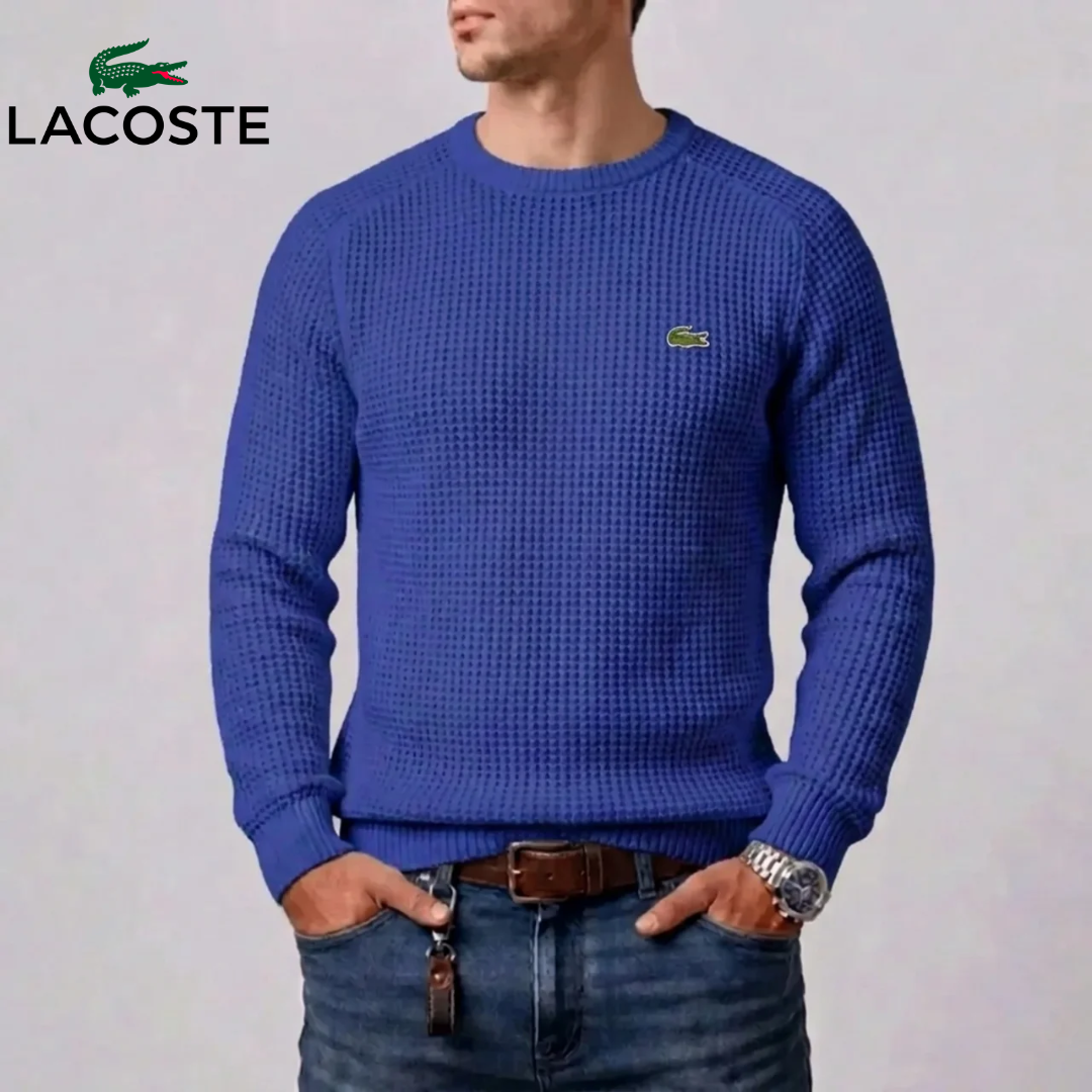 Maglione a Collo Alto a Righe Testurizzato