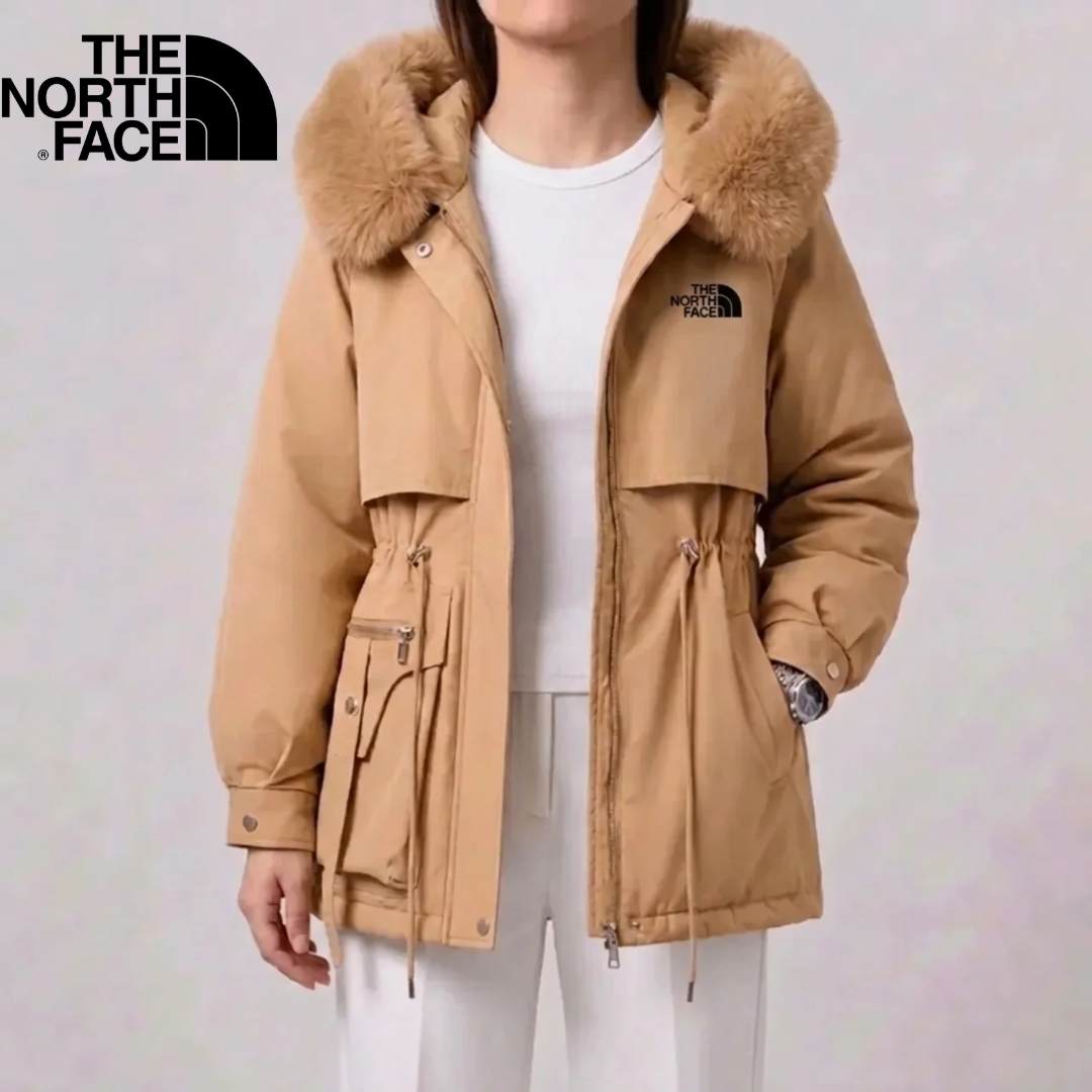 Cappotto con Cappuccio in Pelliccia Sintetica per Donna