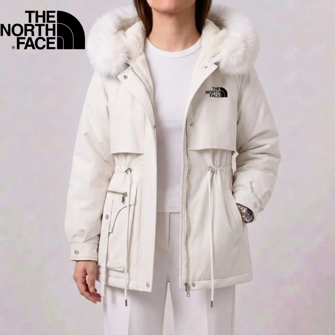 Cappotto con Cappuccio in Pelliccia Sintetica per Donna