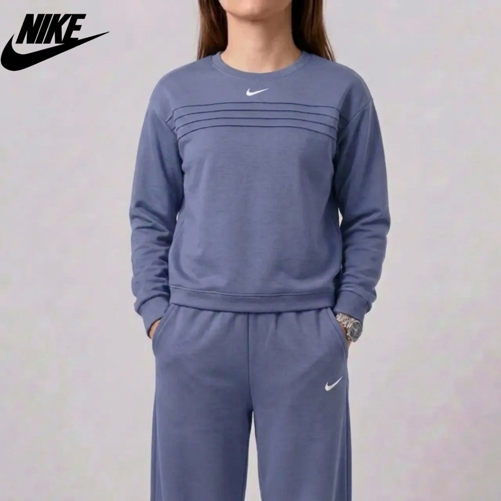 Set Felpa e Pantaloni con Collo Rotondo per Donne