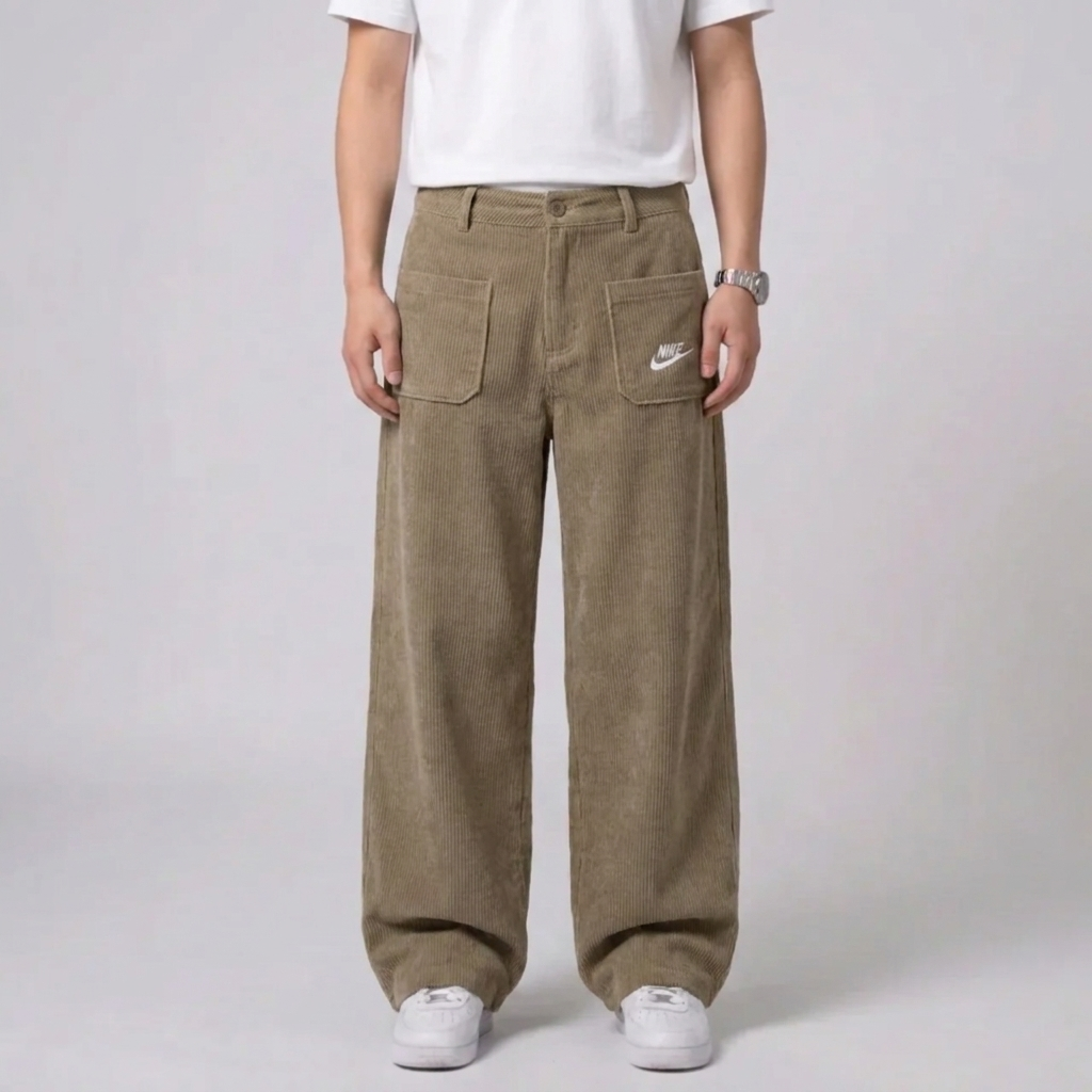 Pantaloni Relaxed Textured con Tasche per Donna