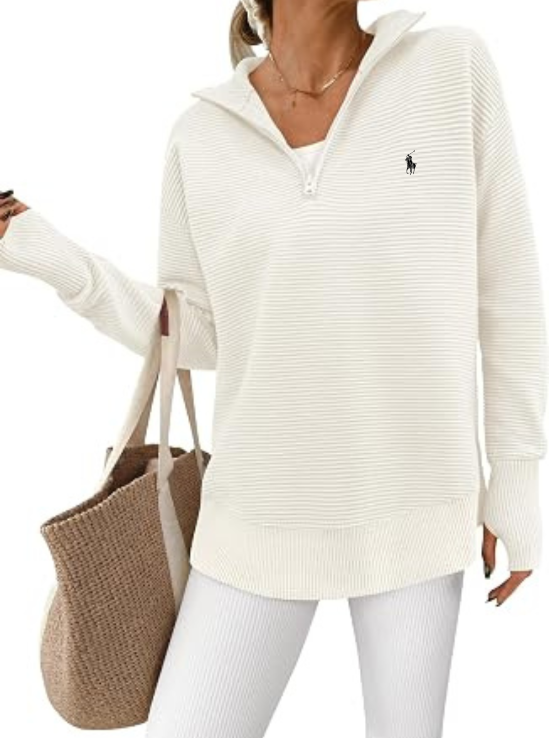 Maglione Testurizzato con Mezza Zip