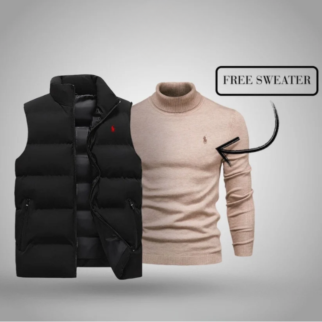 Gilet Imbottito Classico + Maglione a Collo Alto in Omaggio