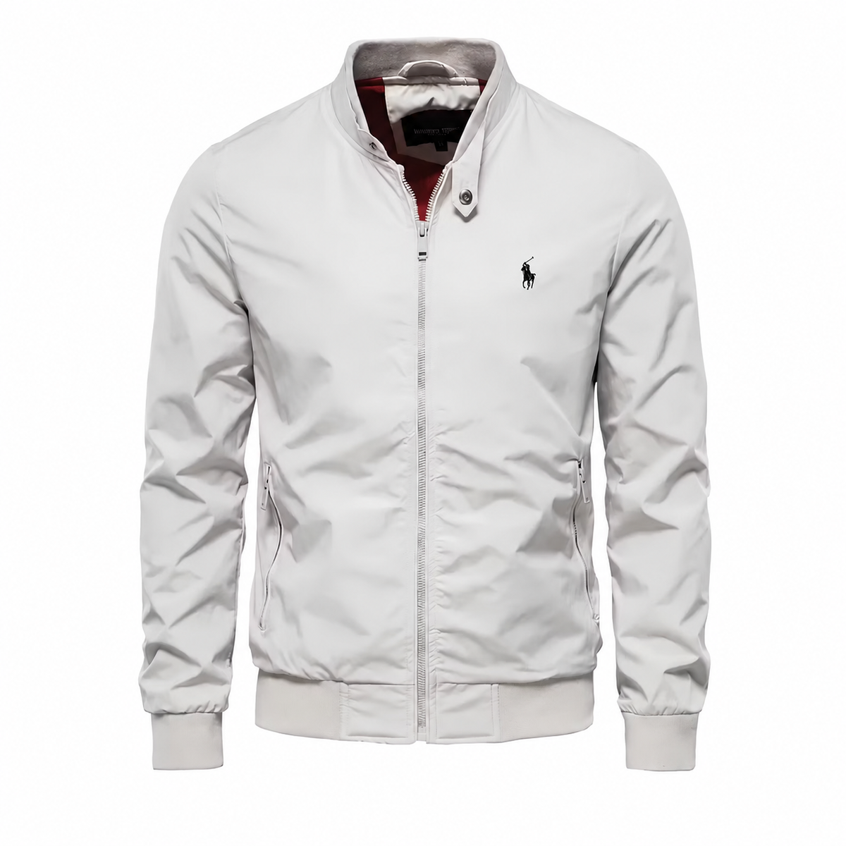 Giacca con Zip e Collo Alto