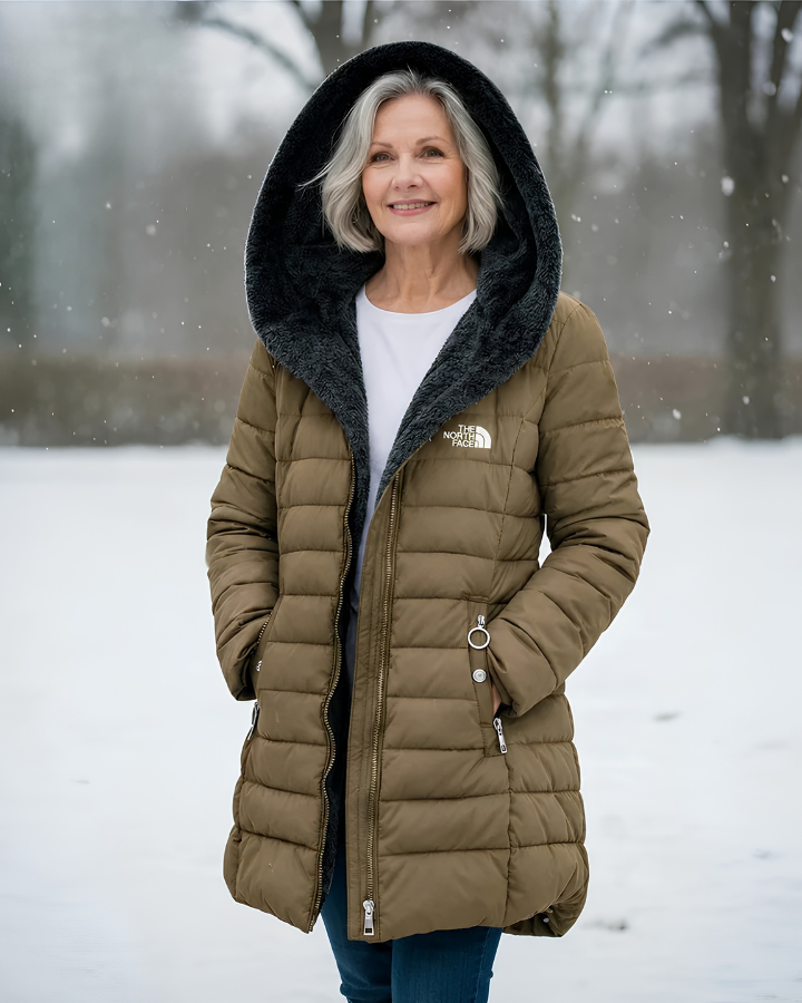 Cappotto Lungo Trapuntato con Cappuccio
