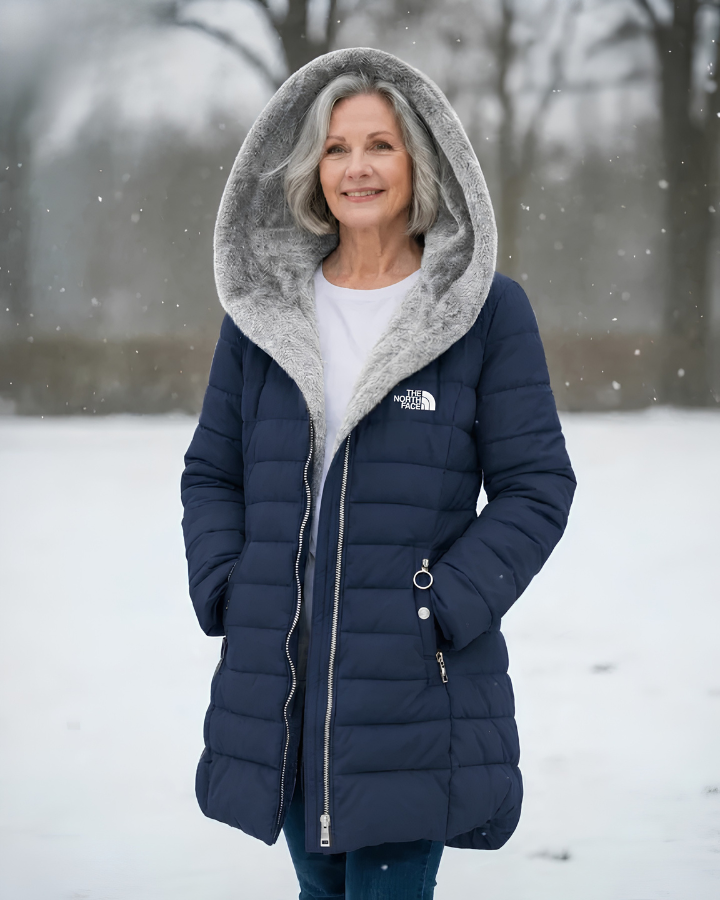 Cappotto Lungo Trapuntato con Cappuccio