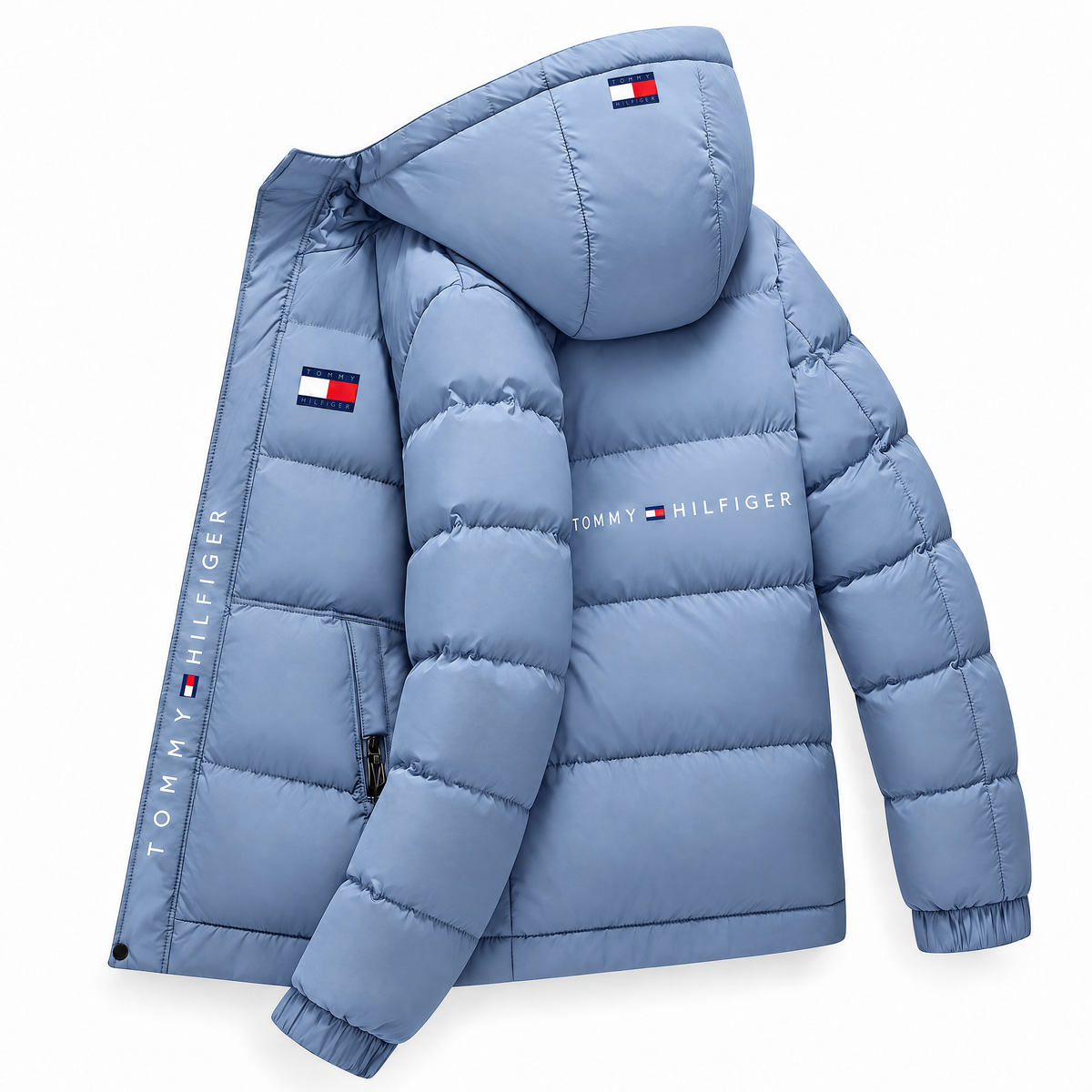Giacca Puffer Trapuntata con Cappuccio da Uomo