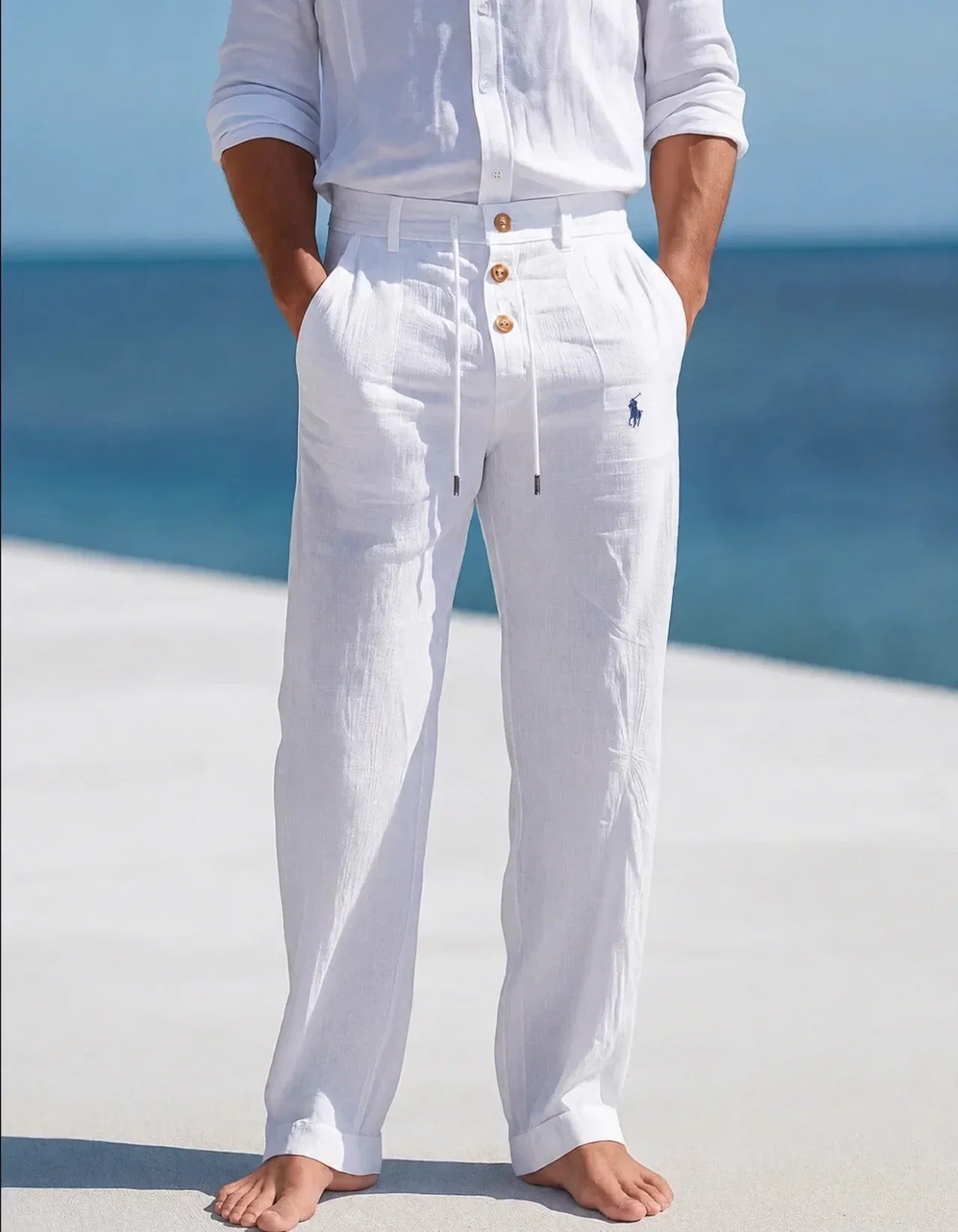 Pantaloni in Lino per Uomo — Vendita di Liquidazione