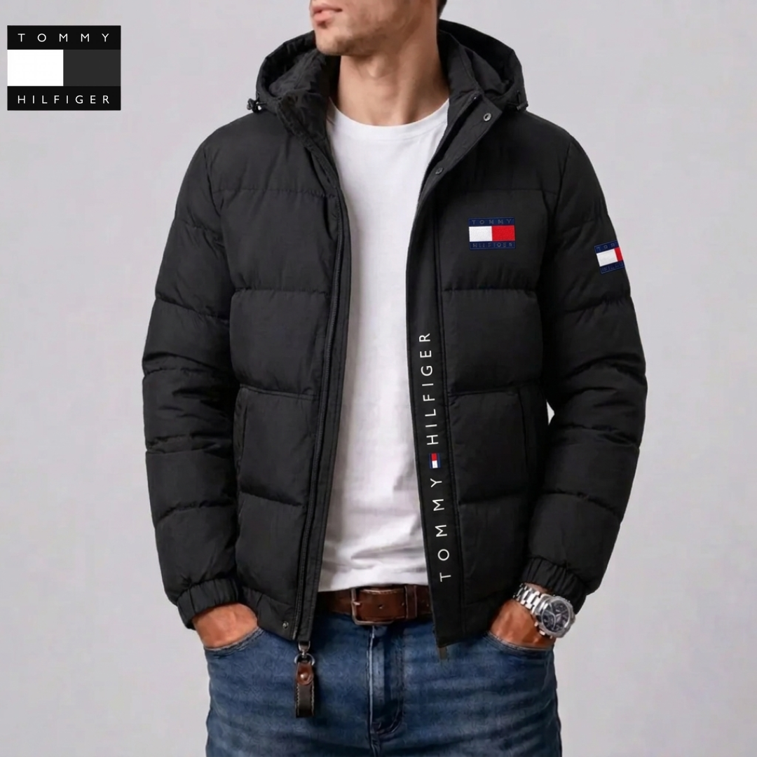 Giacca Puffer Trapuntata con Cappuccio da Uomo