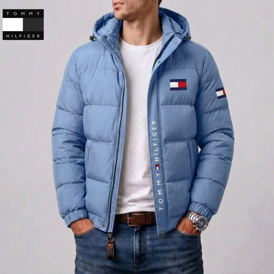 Giacca Puffer Trapuntata con Cappuccio da Uomo