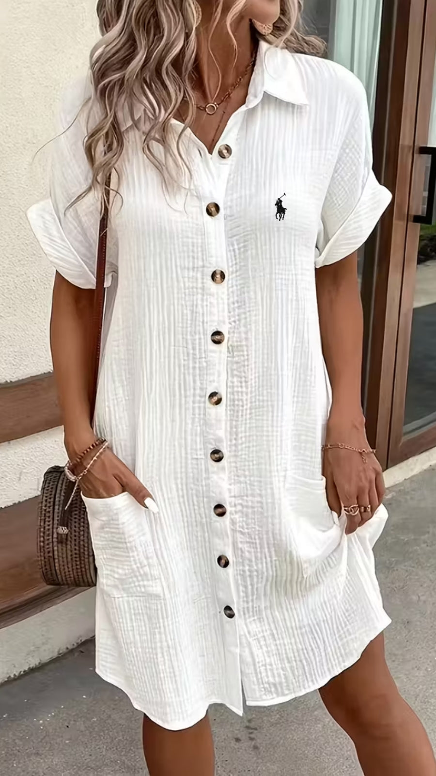Abito Camicia con Bottoni Texturizzati — Vendita di Liquidazion