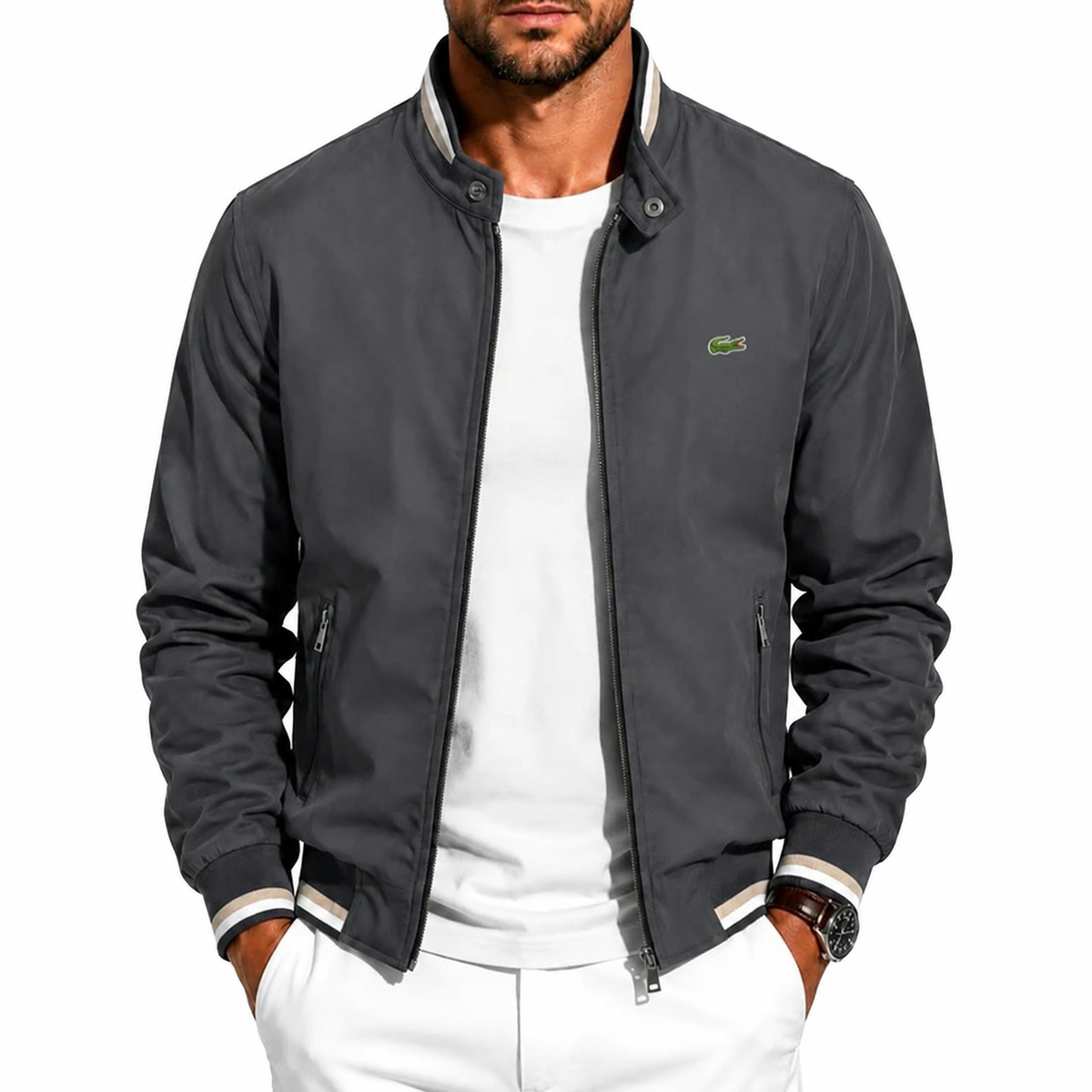 Giacca Bomber da Uomo con Collo Alto