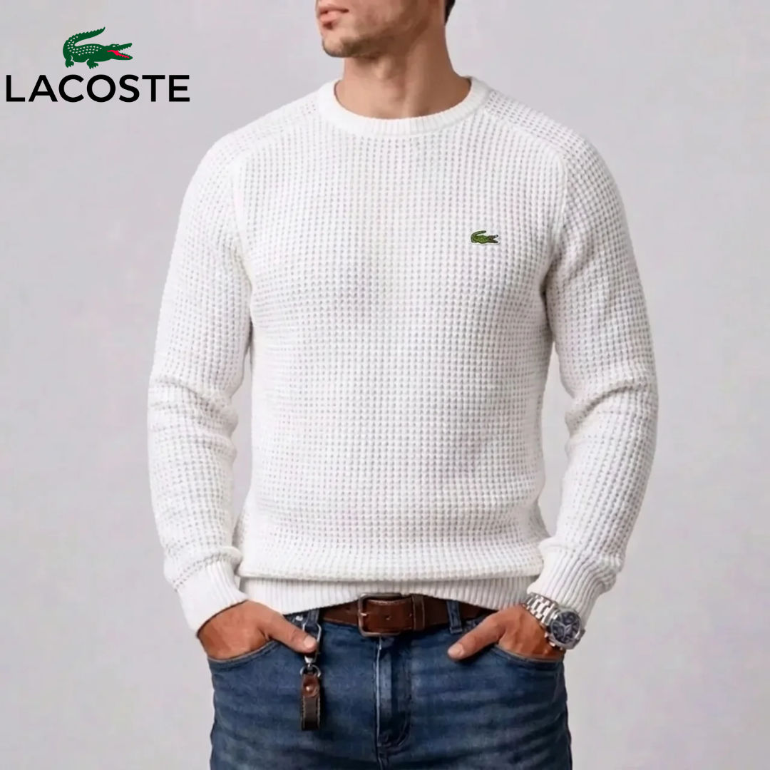 Maglione a Collo Alto a Righe Testurizzato