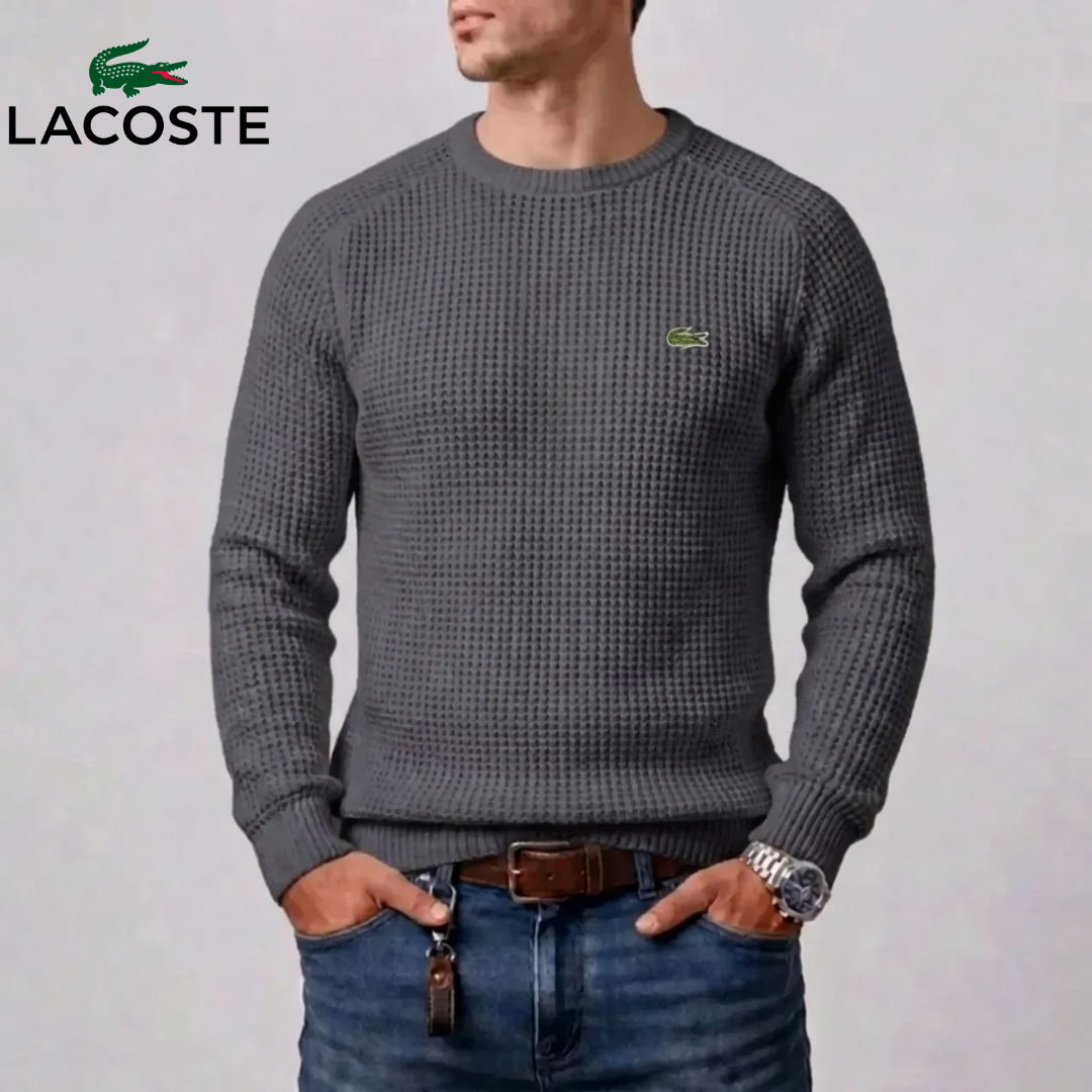 Maglione a Collo Alto a Righe Testurizzato