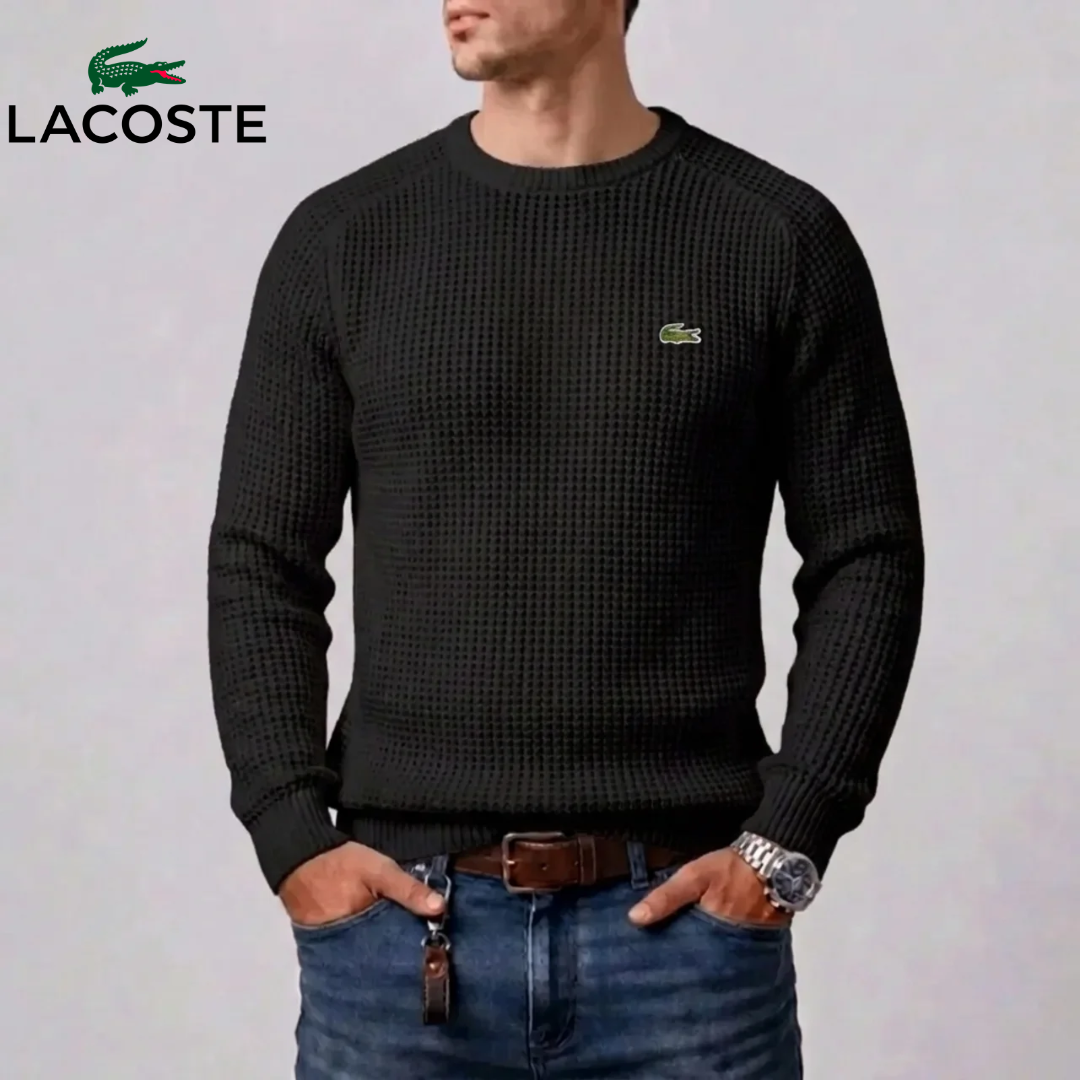 Maglione a Collo Alto a Righe Testurizzato