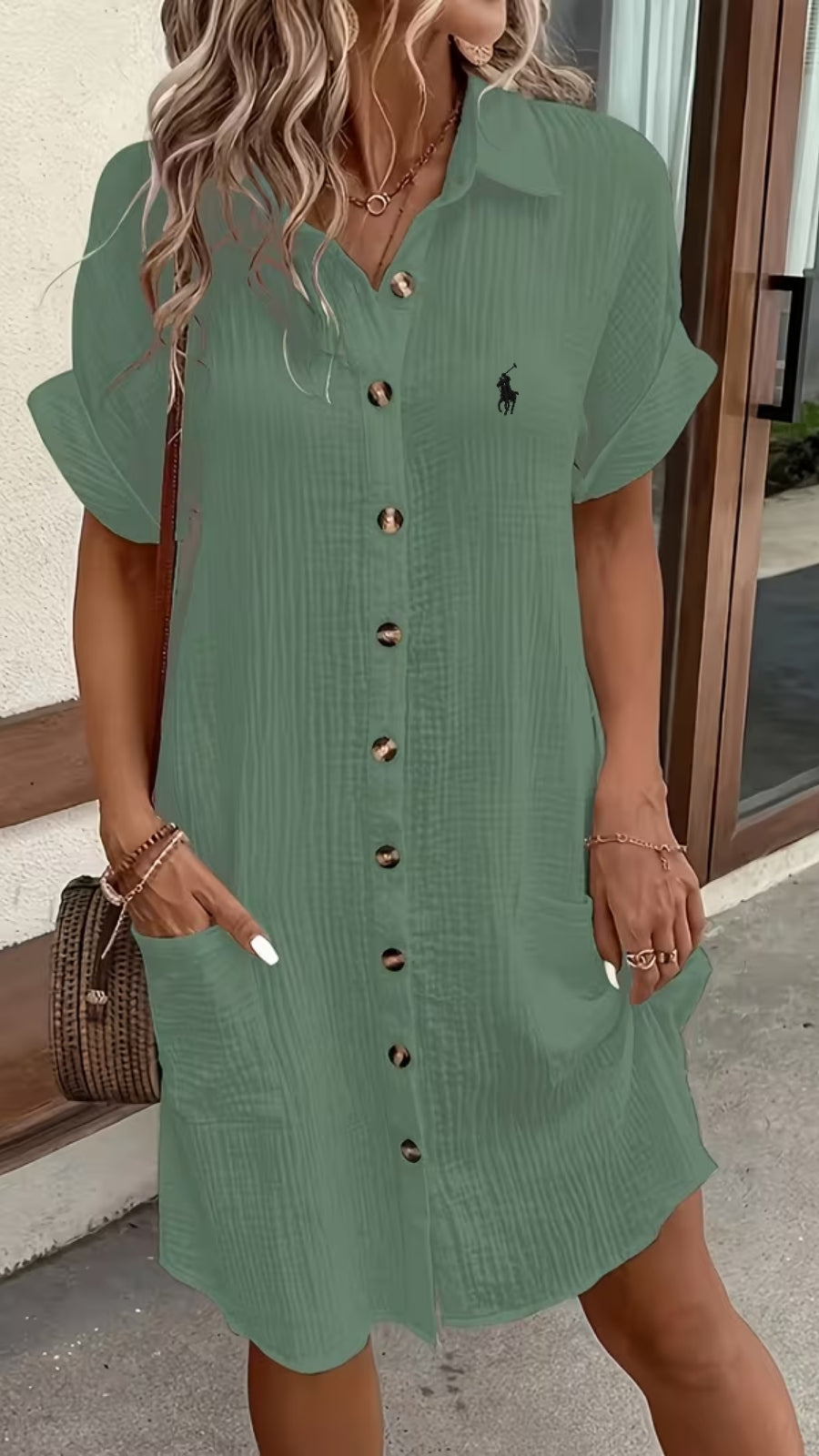 Abito Camicia con Bottoni Texturizzati — Vendita di Liquidazion