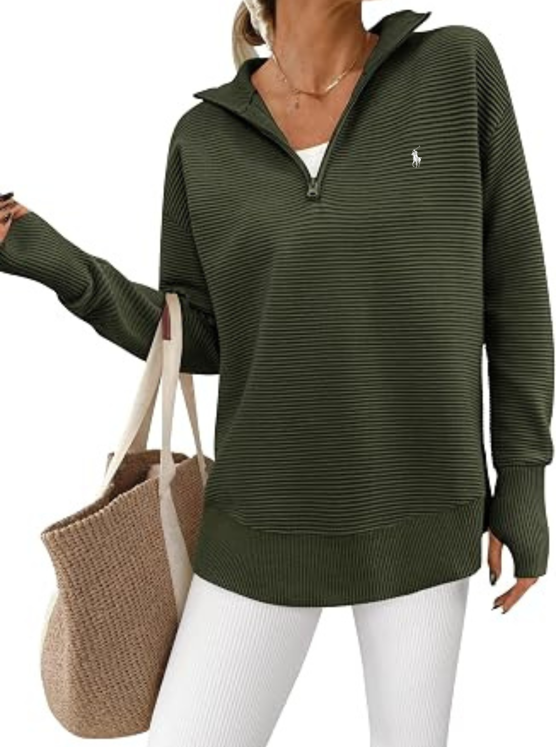 Maglione Testurizzato con Mezza Zip