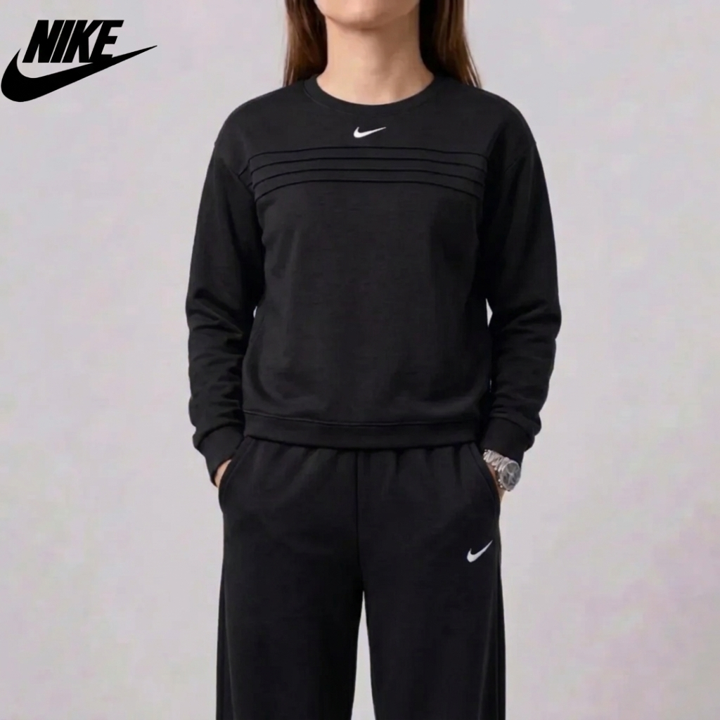 Set Felpa e Pantaloni con Collo Rotondo per Donne