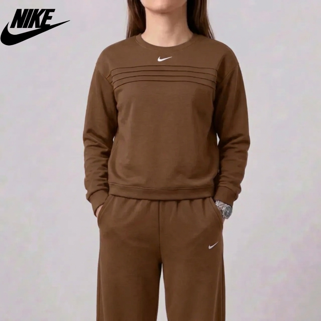 Set Felpa e Pantaloni con Collo Rotondo per Donne