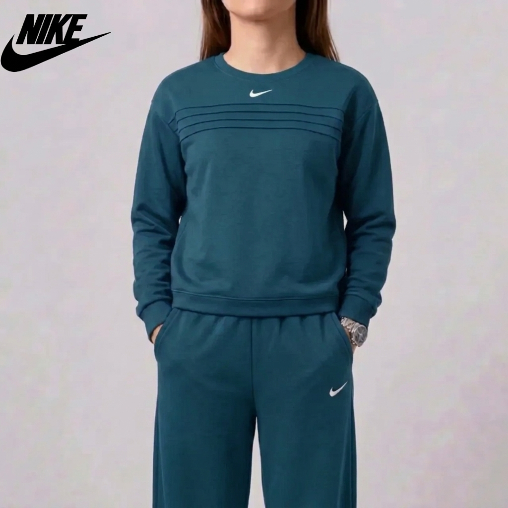 Set Felpa e Pantaloni con Collo Rotondo per Donne