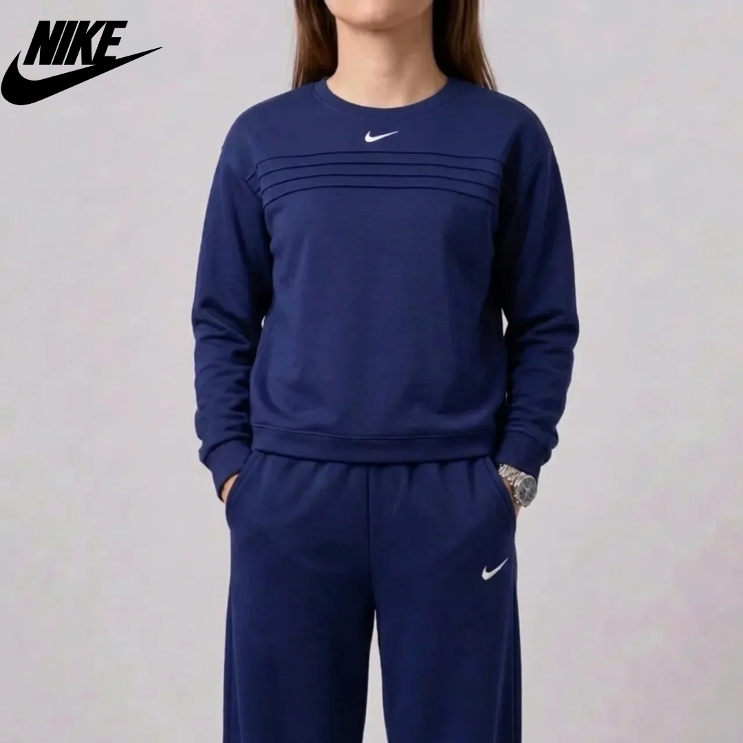 Set Felpa e Pantaloni con Collo Rotondo per Donne