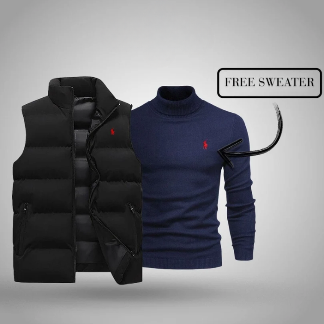 Gilet Imbottito Classico + Maglione a Collo Alto in Omaggio