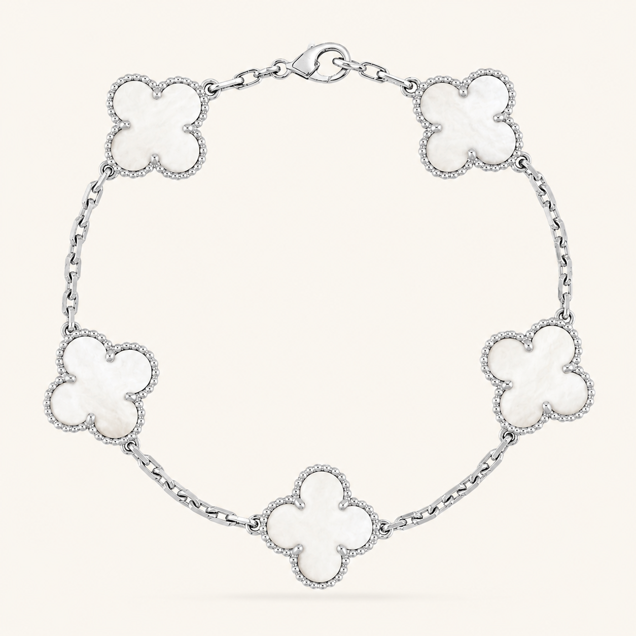 CLOVER | Bracciale Bianco
