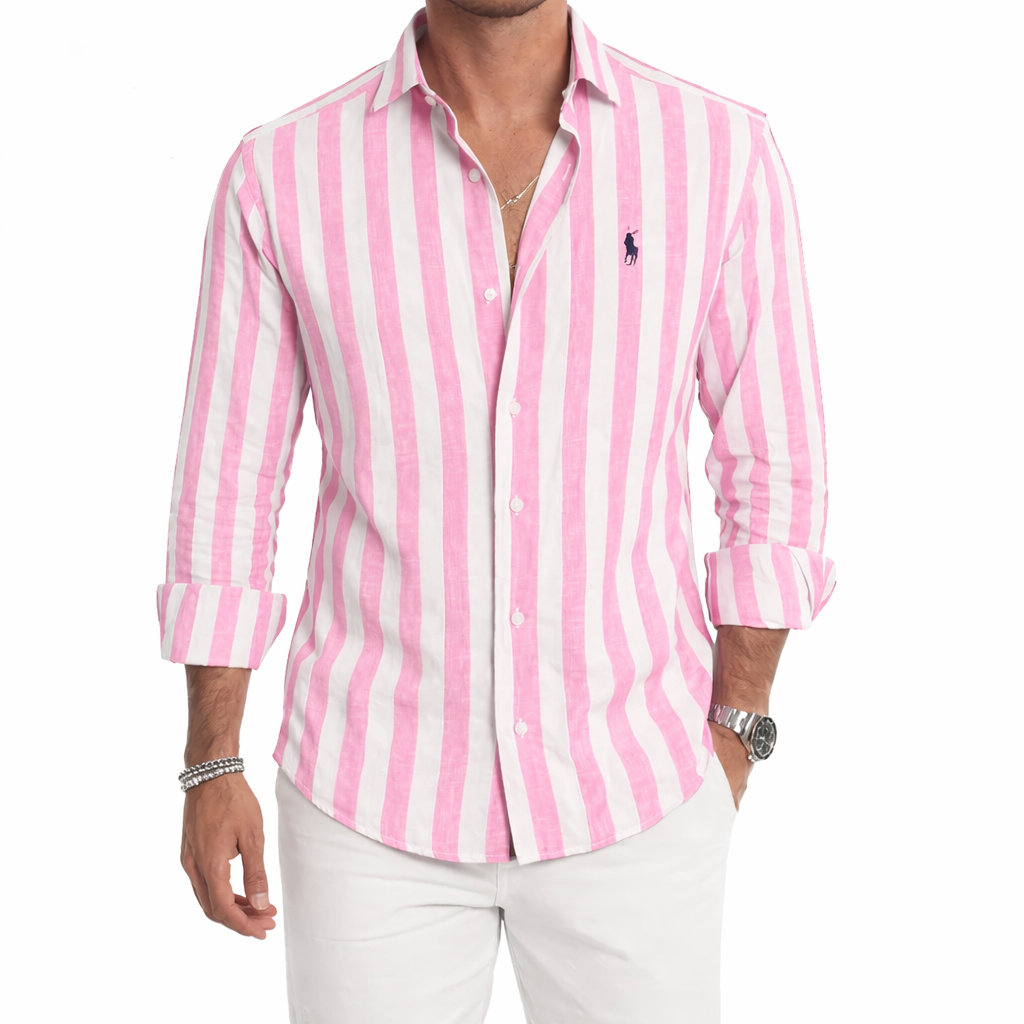 Camicia Casual a Righe Morbide — PREZZO DI LIQUIDAZIONE