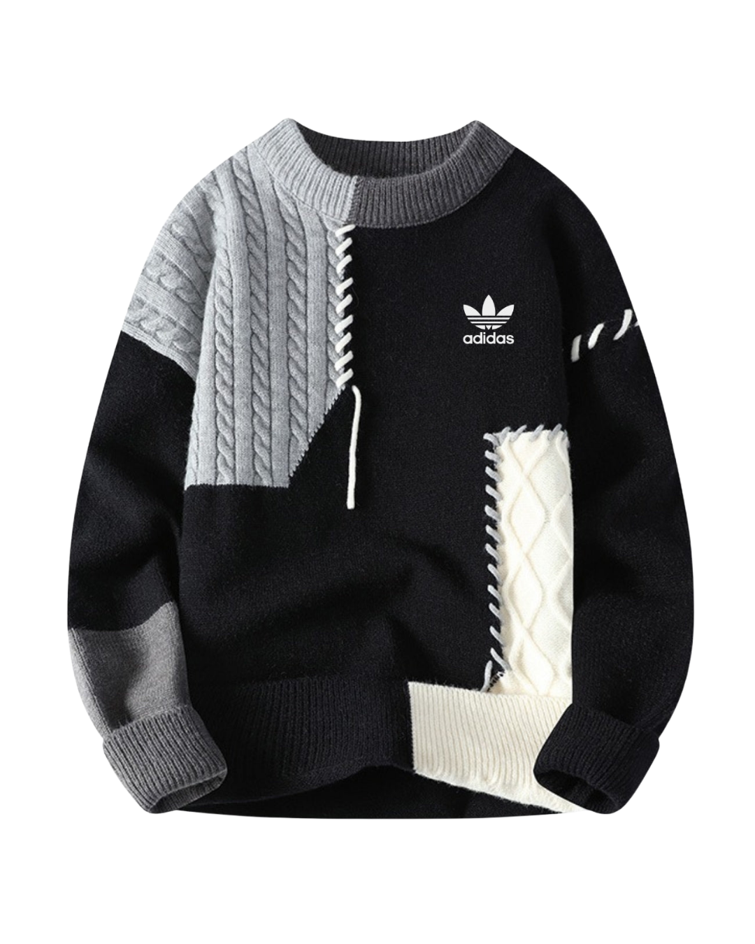 Maglione da Uomo a Righe a Treccia