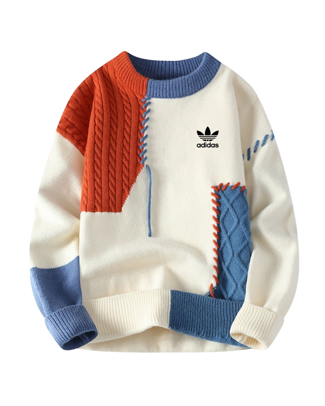 Maglione da Uomo a Righe a Treccia