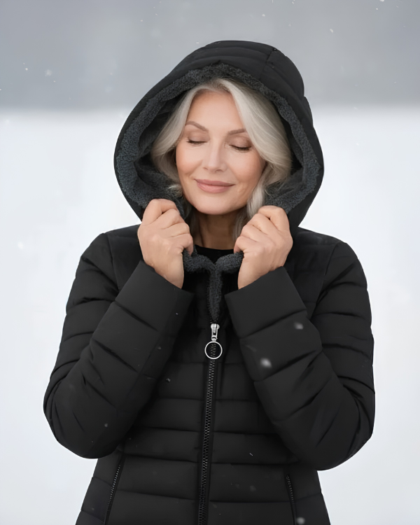 Cappotto Lungo Trapuntato con Cappuccio