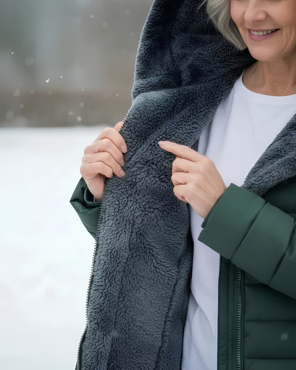 Cappotto Lungo Trapuntato con Cappuccio