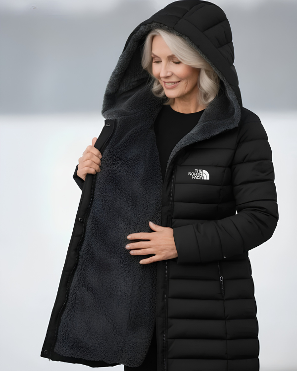 Cappotto Lungo Trapuntato con Cappuccio