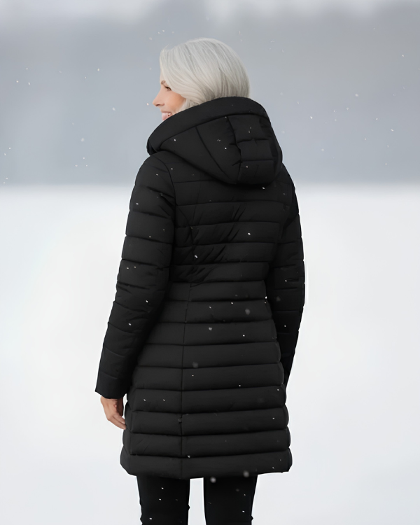 Cappotto Lungo Trapuntato con Cappuccio