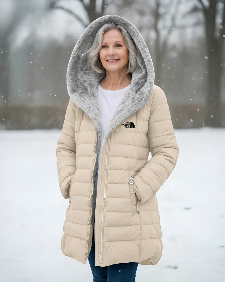 Cappotto Lungo Trapuntato con Cappuccio