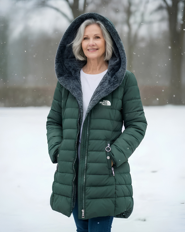 Cappotto Lungo Trapuntato con Cappuccio