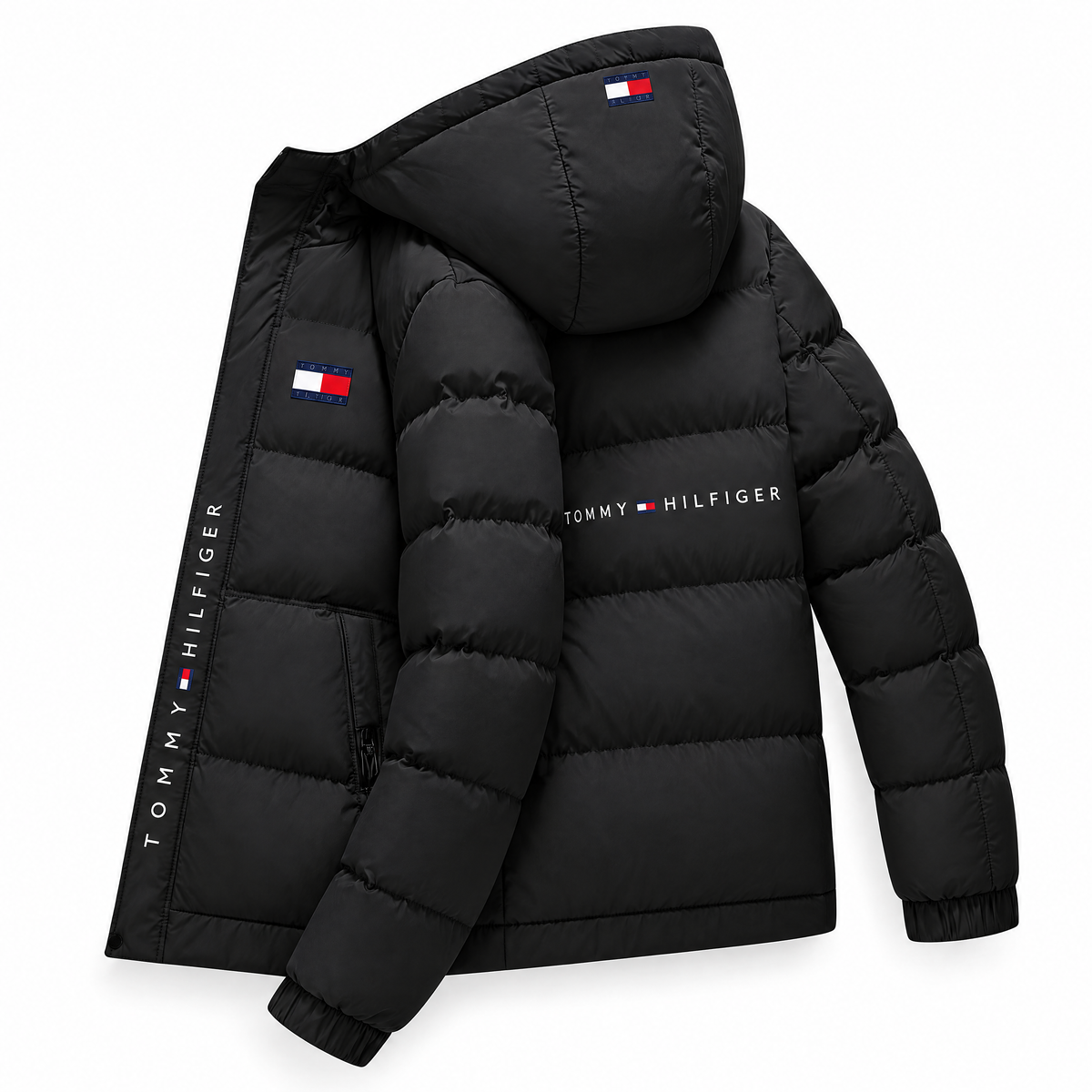 Giacca Puffer Trapuntata con Cappuccio da Uomo