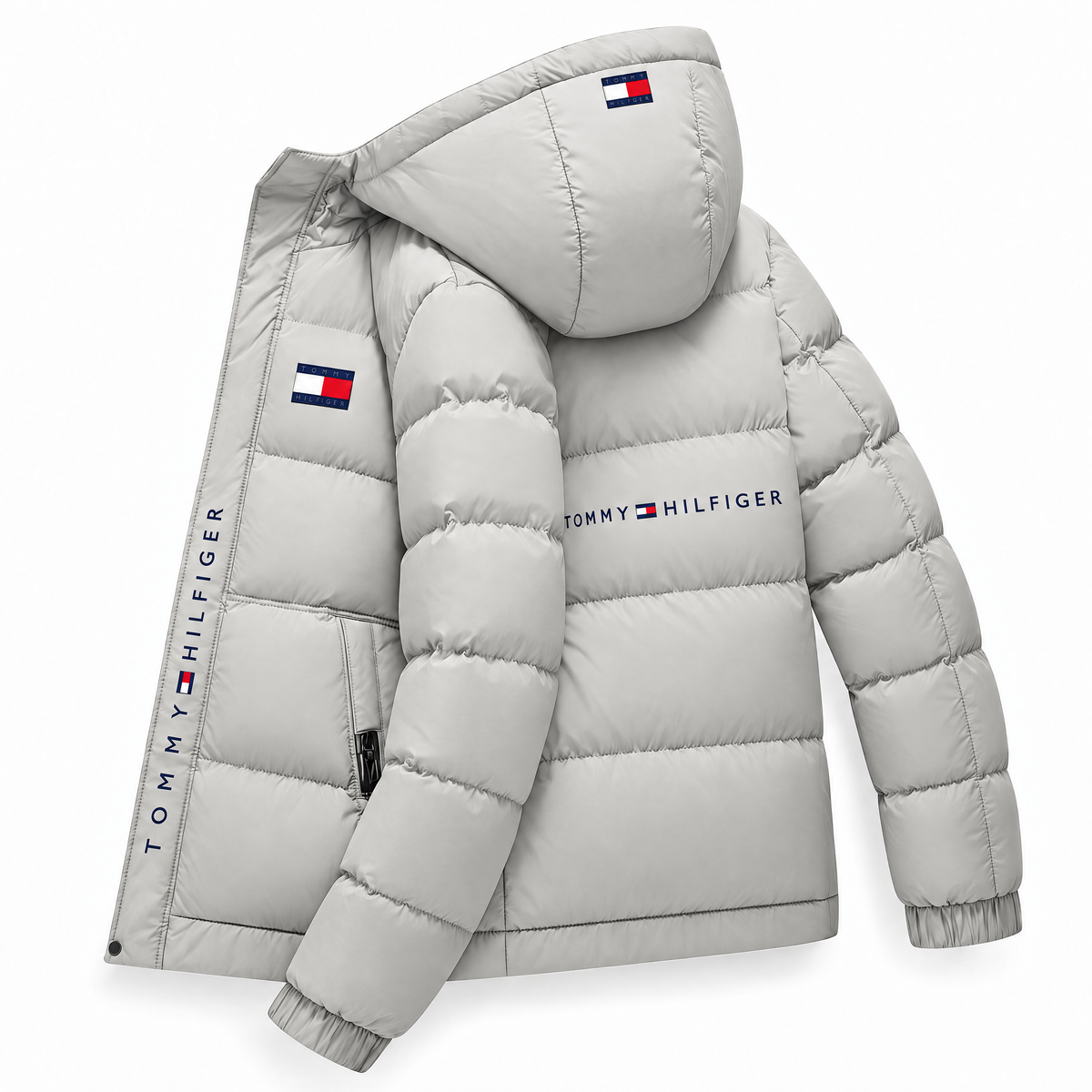 Giacca Puffer Trapuntata con Cappuccio da Uomo