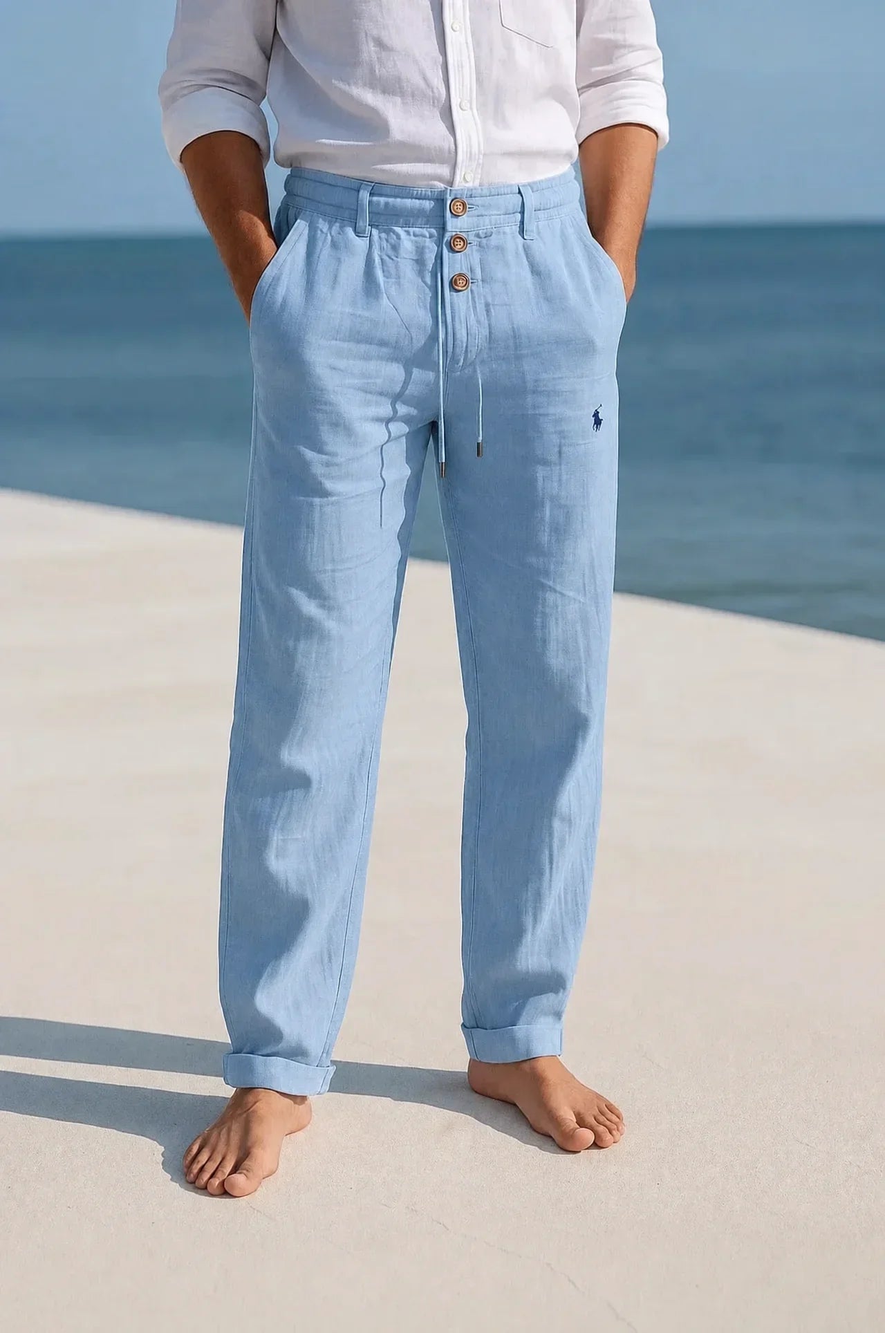 Pantaloni in Lino per Uomo — Vendita di Liquidazione