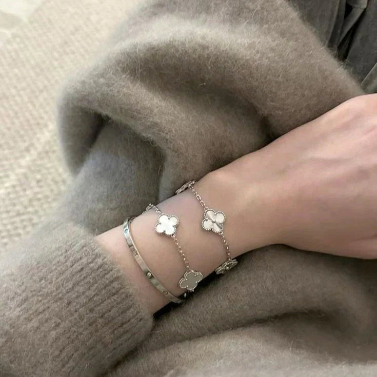 CLOVER | Bracciale Bianco
